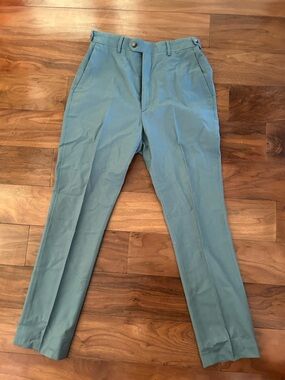 Slim Tailored Men's Pant (wool) - Turquoise Blue - De Fursac French Tailor